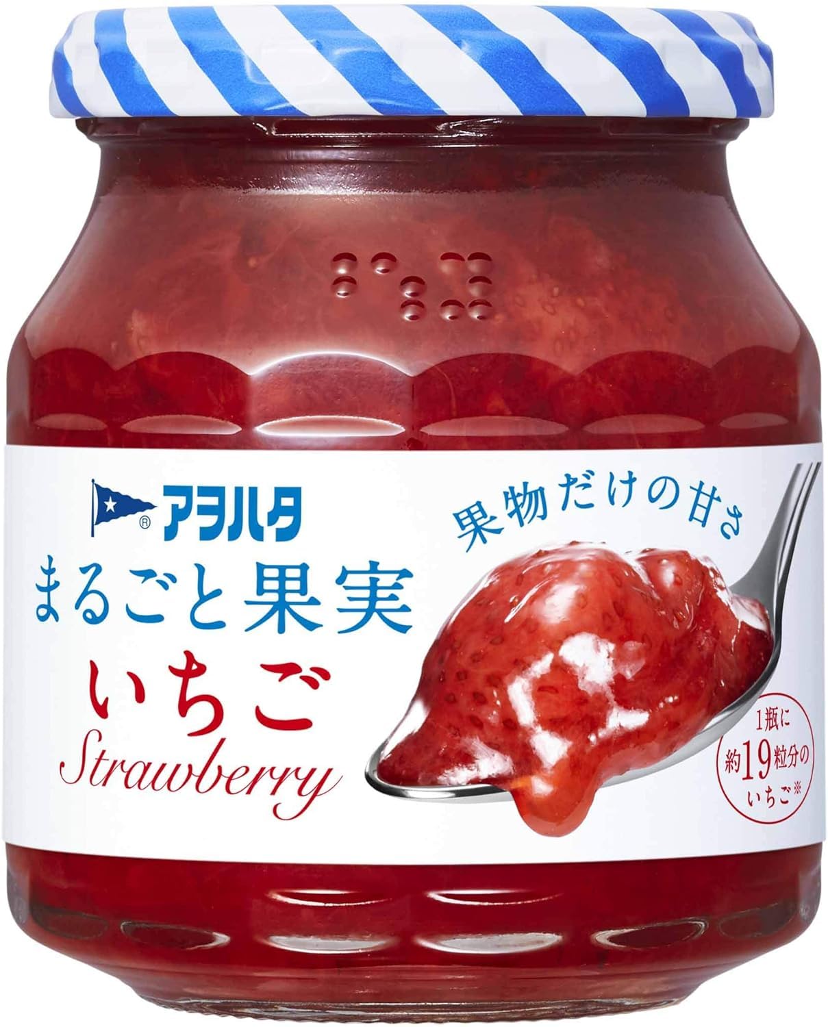 Aohata Whole Fruit Strawberry Jam 255g | Made in Japan | Japanese Self Closing Jam Bottle