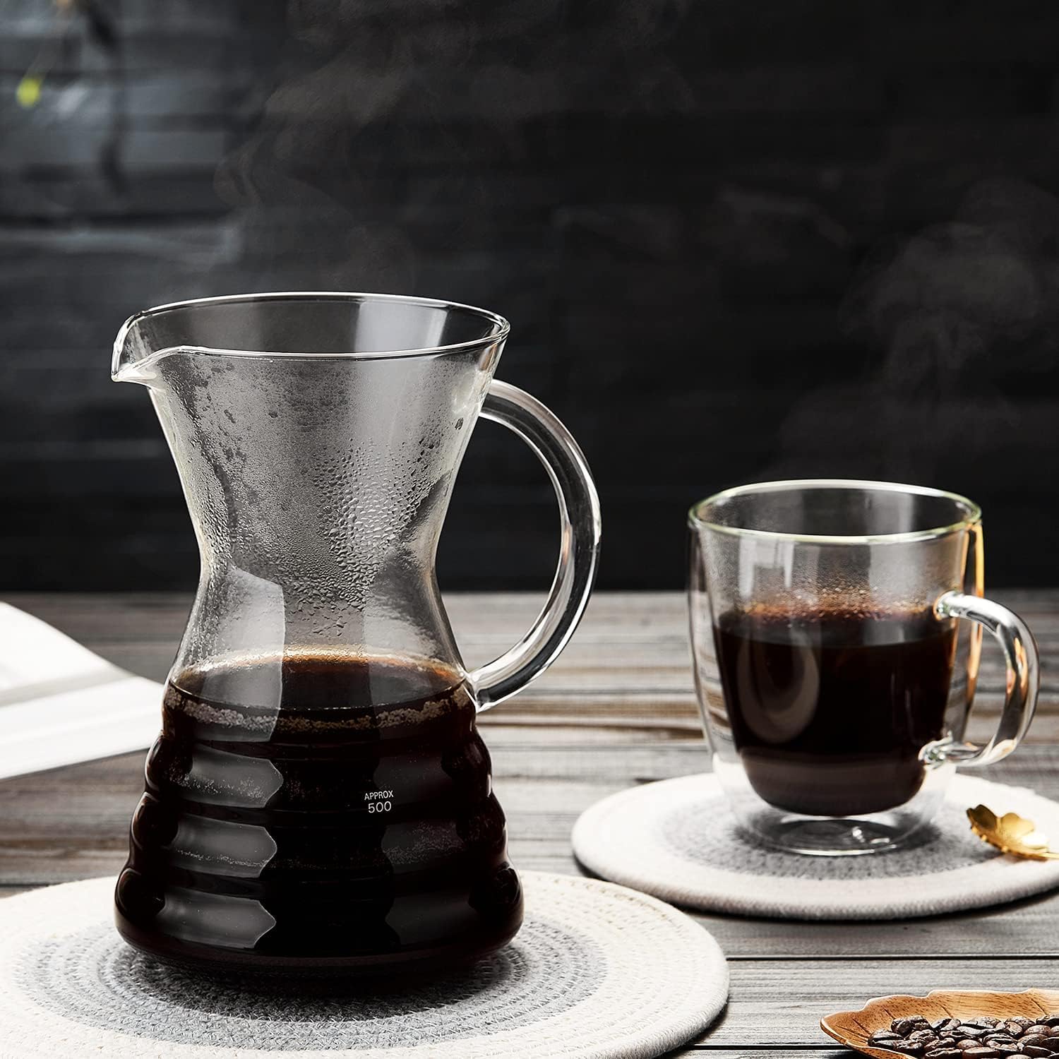 Pocarati Coffee Server – 500ml Heat-Resistant Glass Drip Coffee Maker