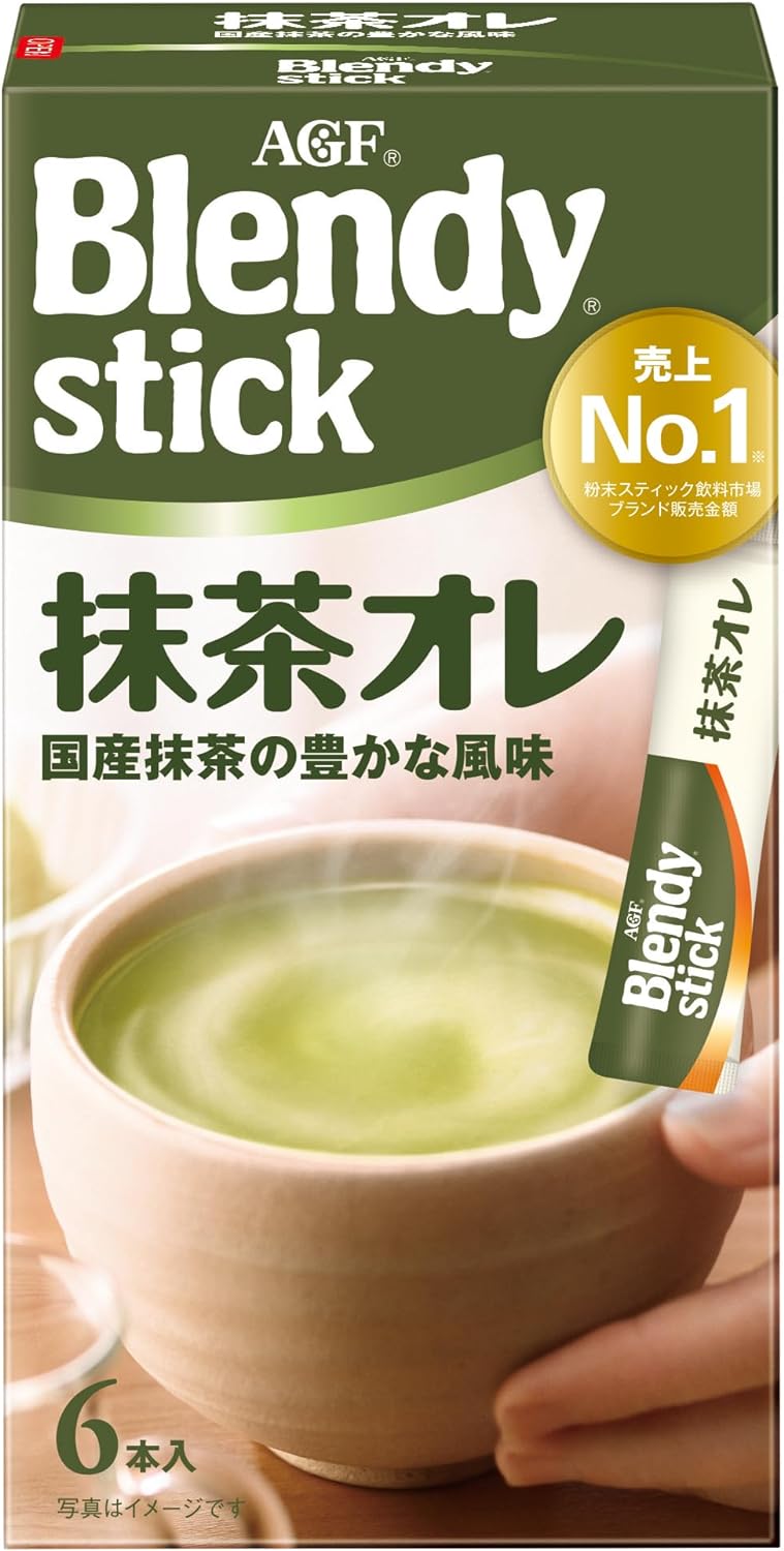 AGF Blendy Stick Matcha Au Lait 6 Sticks | Pack of 2 | Made in Japan