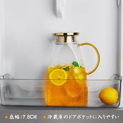 Pokaro Tea Heat-Resistant Glass Refrigerator Pitcher – 1600ml Large Capacity Jug