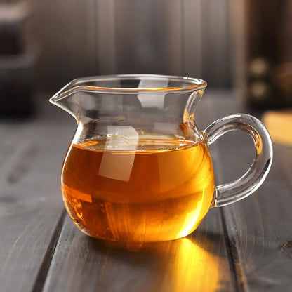 Pokaroty Heat-Resistant Glass Pitcher Cup – Borosilicate Katakuchi Tea Server