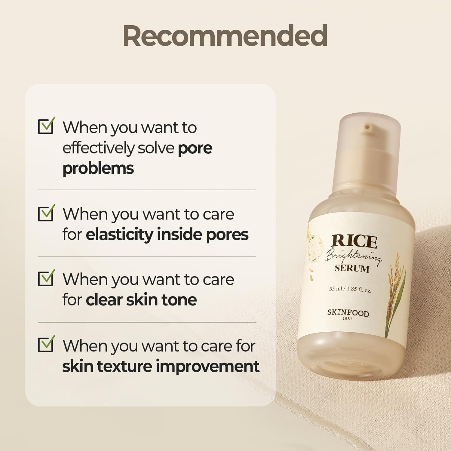 SKINFOOD Rice Brightening Serum – Hydrating &amp; Brightening Korean Skincare Essence