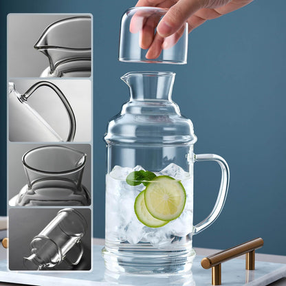 Heat-Resistant Glass Water Pitcher – 2000ml Retro Style Large Capacity Carafe
