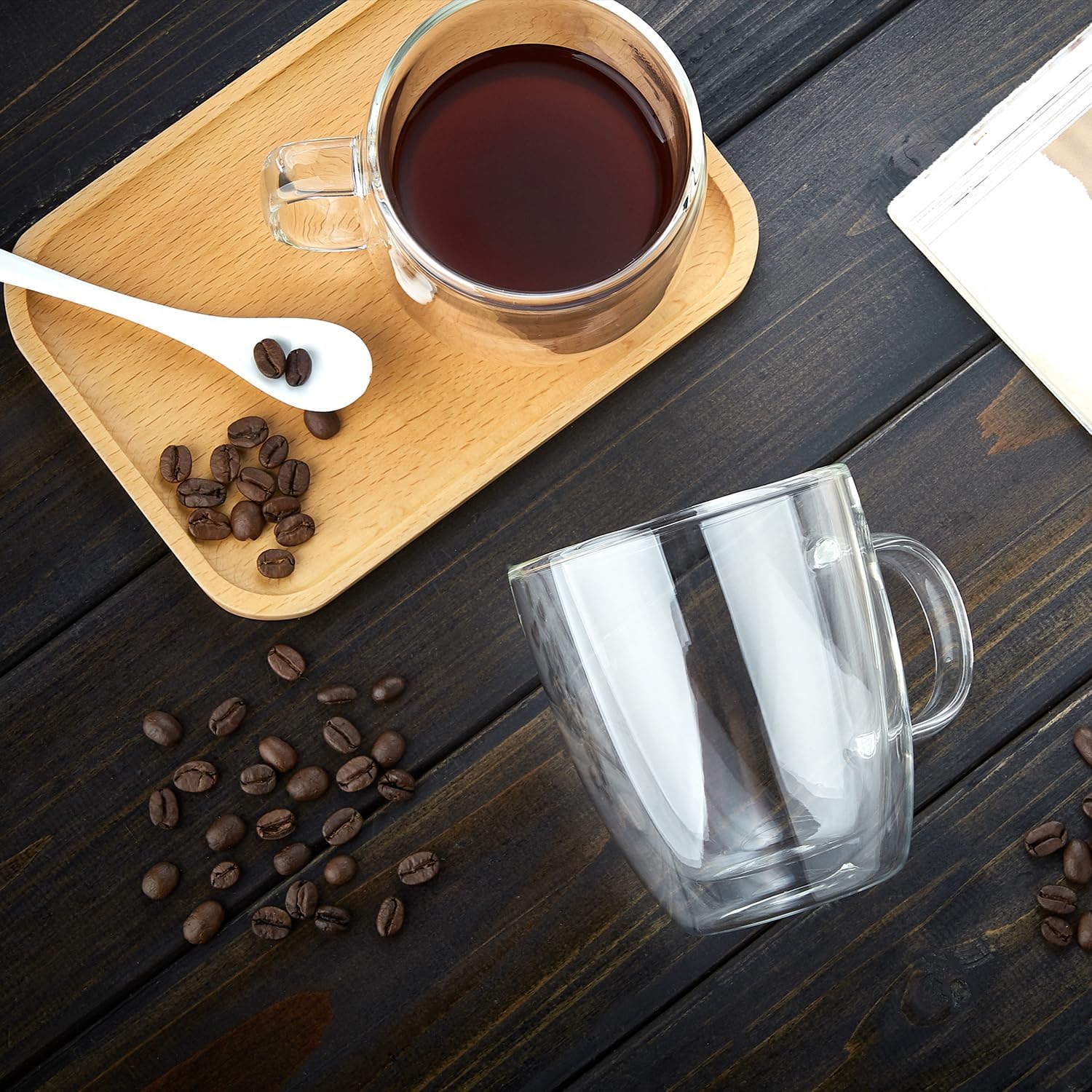 Double-Wall Glass Coffee Cups – 400ml Set of 2 Heat-Resistant Borosilicate Mugs