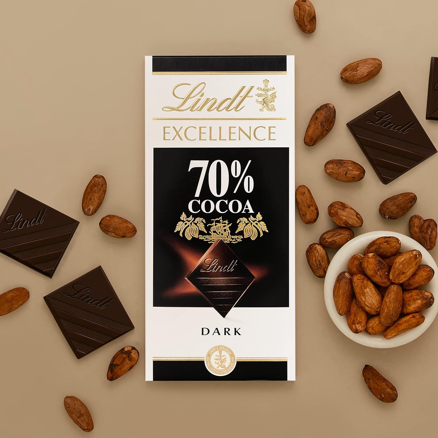Lindt &amp; Sprüngli Lindt Excellence 70% Cocoa Dark Chocolate Bar – 3.5 oz (100 g)