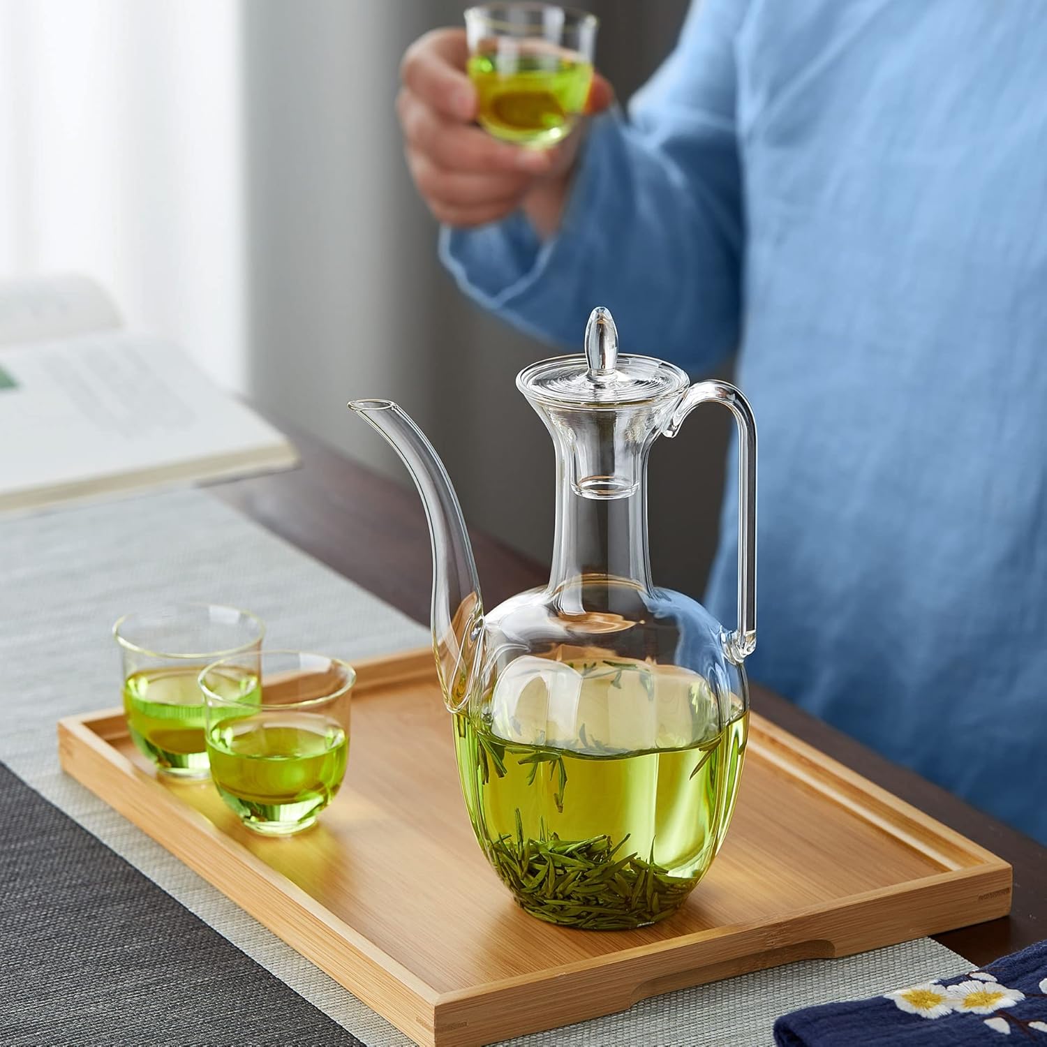 Song Song Heat-Resistant Glass Teapot 560ml – Direct Fire Safe Glass Pot with Lid &amp; Handle
