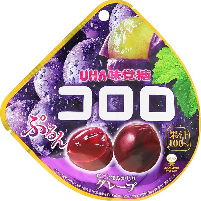 UHA Mikakuto Koro Grape, 1.7 oz (48 g) x 6 Packs
