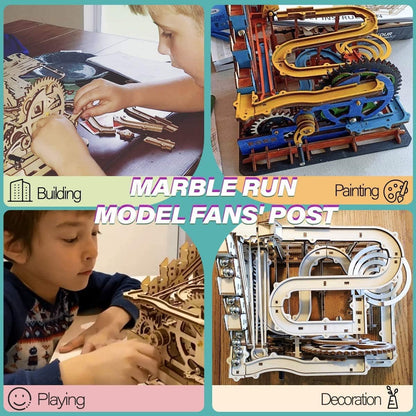 ROBOTIME Watermill Coaster 3D Wooden Puzzle – Gear-Driven DIY Craft Kit, Educational Toy for Adults &amp; Kids
