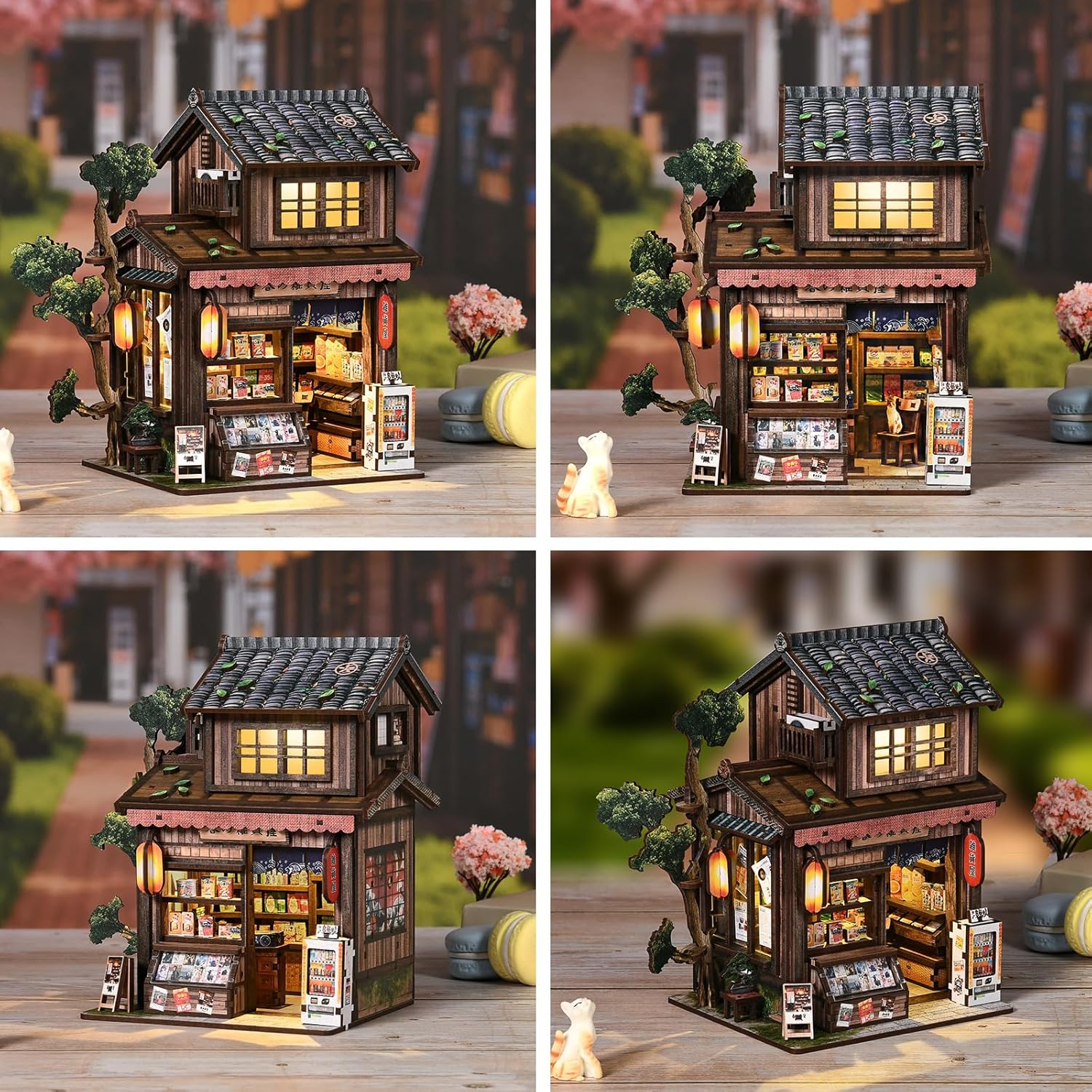 DIY Miniature House Book Nook Kit – Showa Goods Store 3D Wooden Dollhouse, Handmade Bookshelf Decoration