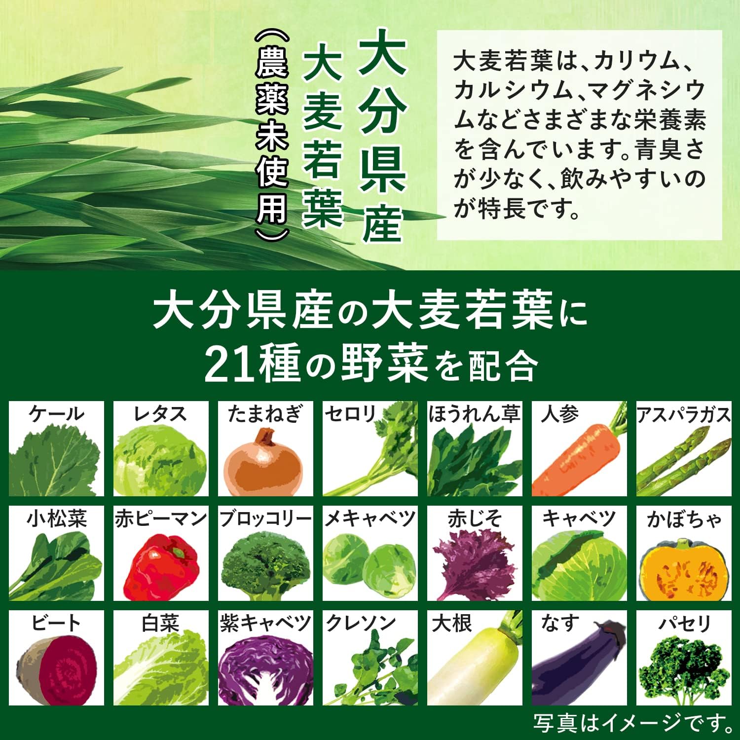 Asahi Green Juice Powder with 21 Kinds of Vegetables | 40 Sticks | Made in Japan