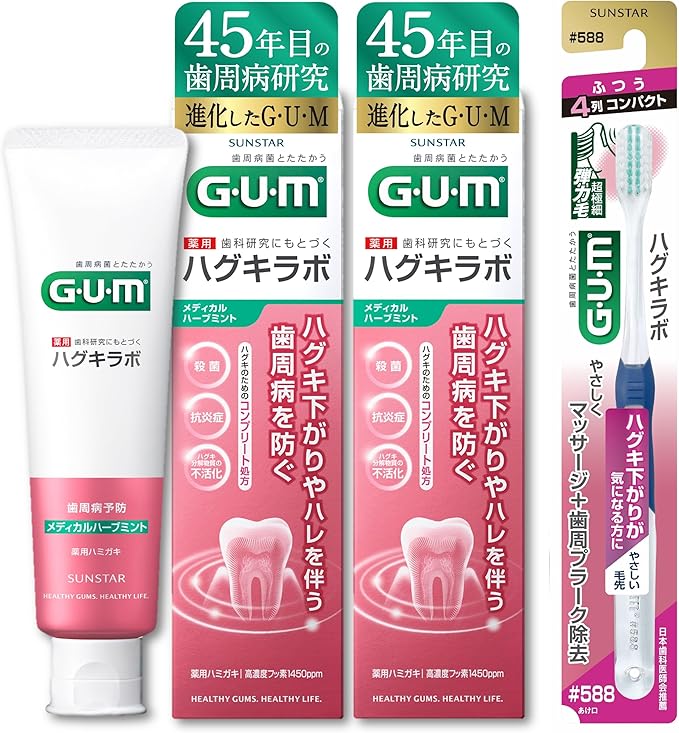 GUM (Quasi-drug) Hug Lab, Periodontal Disease Prevention, Medicated Toothpaste, Medical Herb Mint
