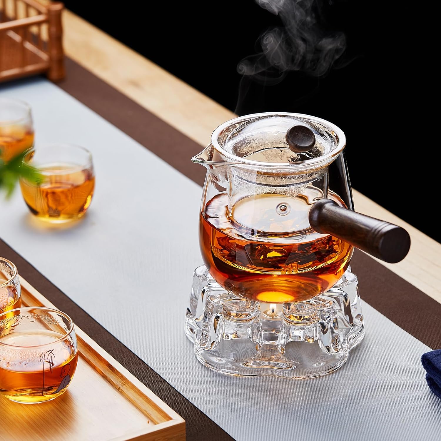 Pocarati Star Clear Glass Teapot Warmer – Heat-Resistant Candle Tea Warmer