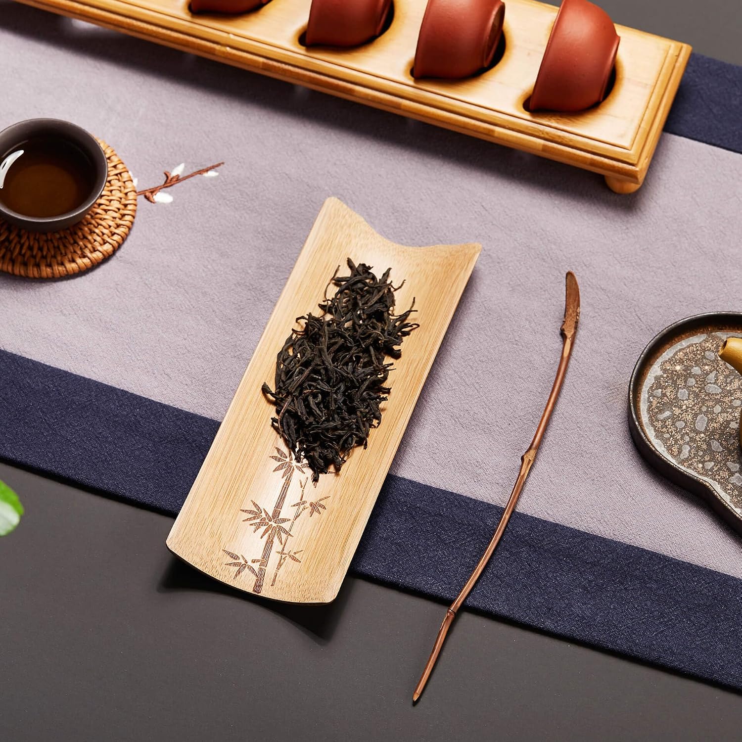 POCAROTE Bamboo Tea Spoon – Traditional Chinese Kung Fu Tea Utensil