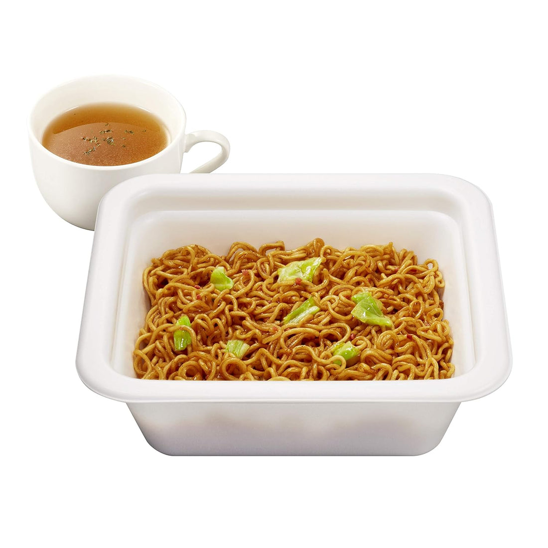 Nisshin Foods Sauce Yakisoba Cup with Chicken Soup, 3.6 oz (104g) | Pack of 2 | Made in Japan