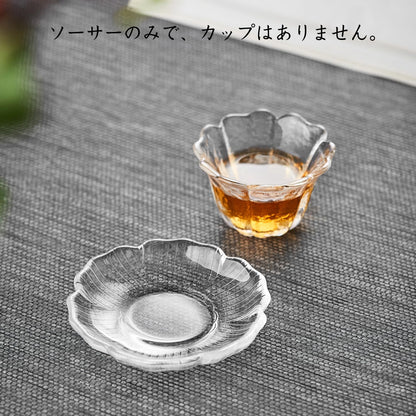 Glass Flower Saucer – Elegant Decorative Tea &amp; Cup Base