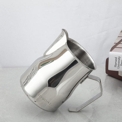 Easyworkz Stainless Steel Milk Pitcher – Latte Art Coffee Frothing Jug, Silver, 450ml
