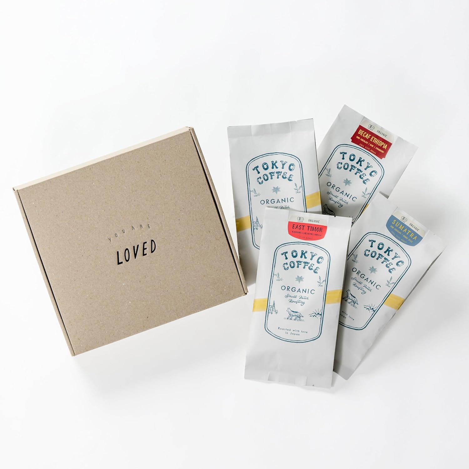 Tokyo Coffee Organic Bean Trial Set – JAS Certified Sampler Gift Pack (4 × 100g)