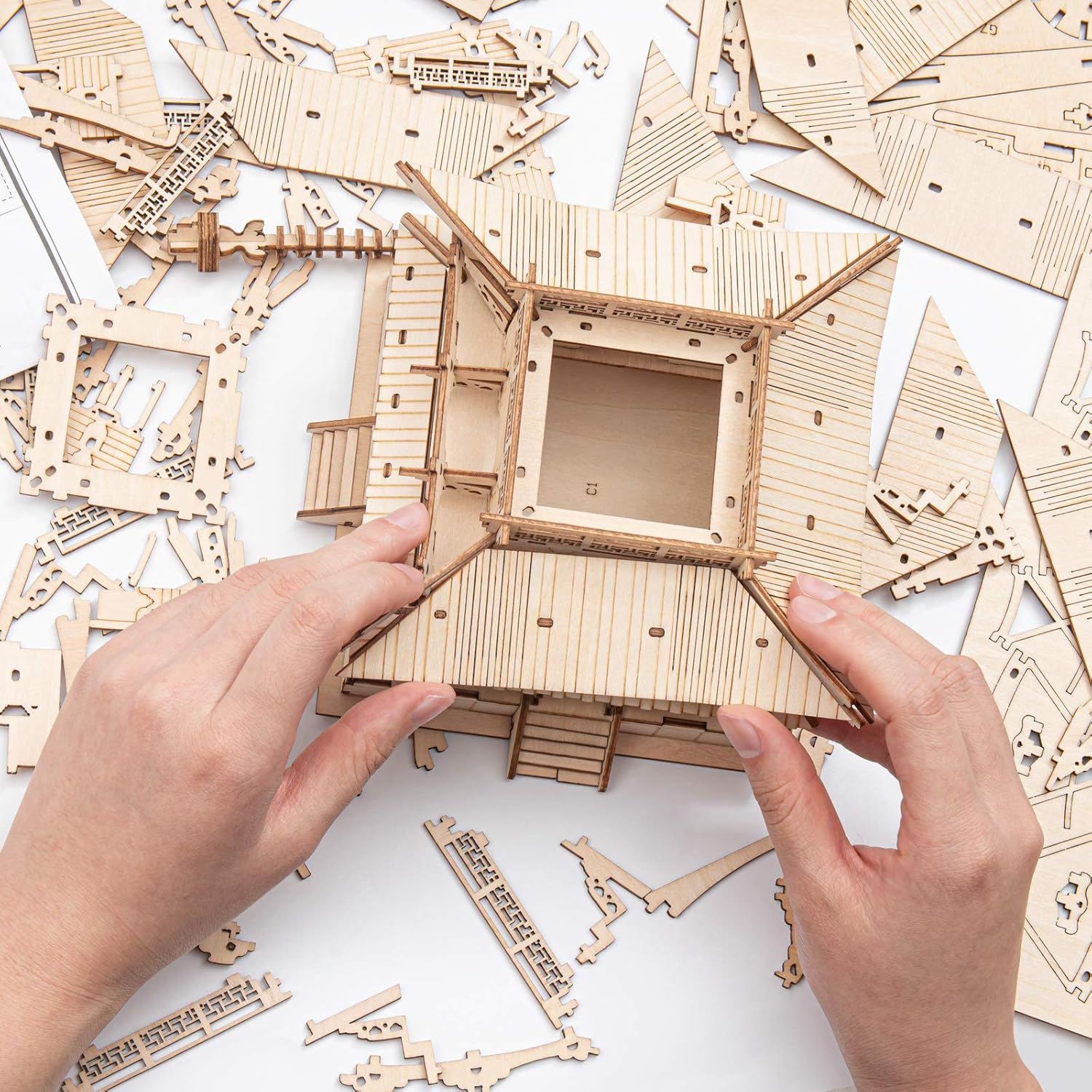 ROKR 3D Wooden Puzzle Gear Model | DIY Mechanical Assembly Kit for Adults