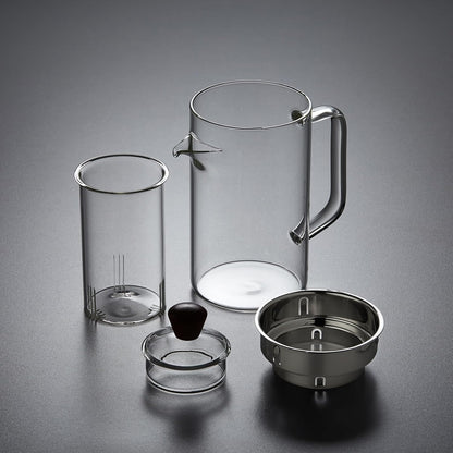 Pocarati Glass Teapot 970ml – Cylindrical Large Capacity, Break-Resistant, with Lid &amp; Strainer