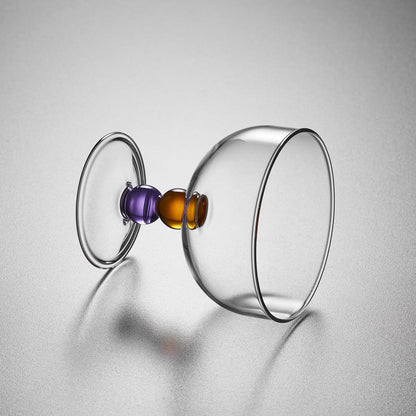 Pocaroty Parfait Glass – 220ml Dessert Cup with Amber Purple Handle