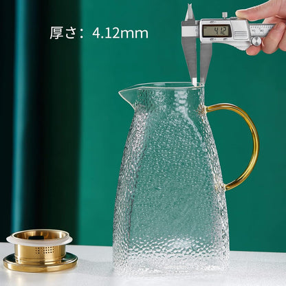 Pokaro Tea Heat-Resistant Glass Refrigerator Pitcher – 1600ml Large Capacity Jug