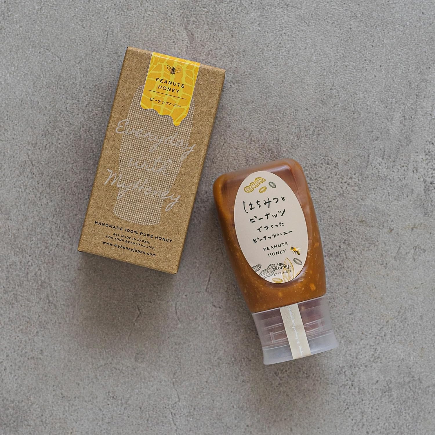 MYHONEY Peanut Honey Spread | 250g Tube Bottle | 100% Hungarian Acacia Honey | Creamy Peanut &amp; Honey Spread | Gift Box