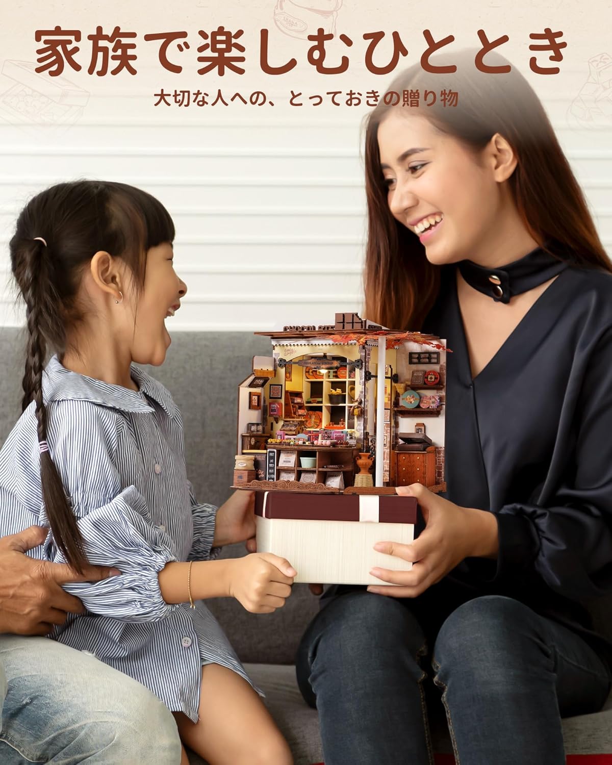 ROBOTIME DIY Miniature House Dollhouse Kit with LED Light – Handmade Mini Model, Figures &amp; Accessories Craft Set for Kids and Adults