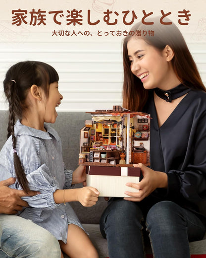 ROBOTIME DIY Miniature House Dollhouse Kit with LED Light – Handmade Mini Model, Figures &amp; Accessories Craft Set for Kids and Adults