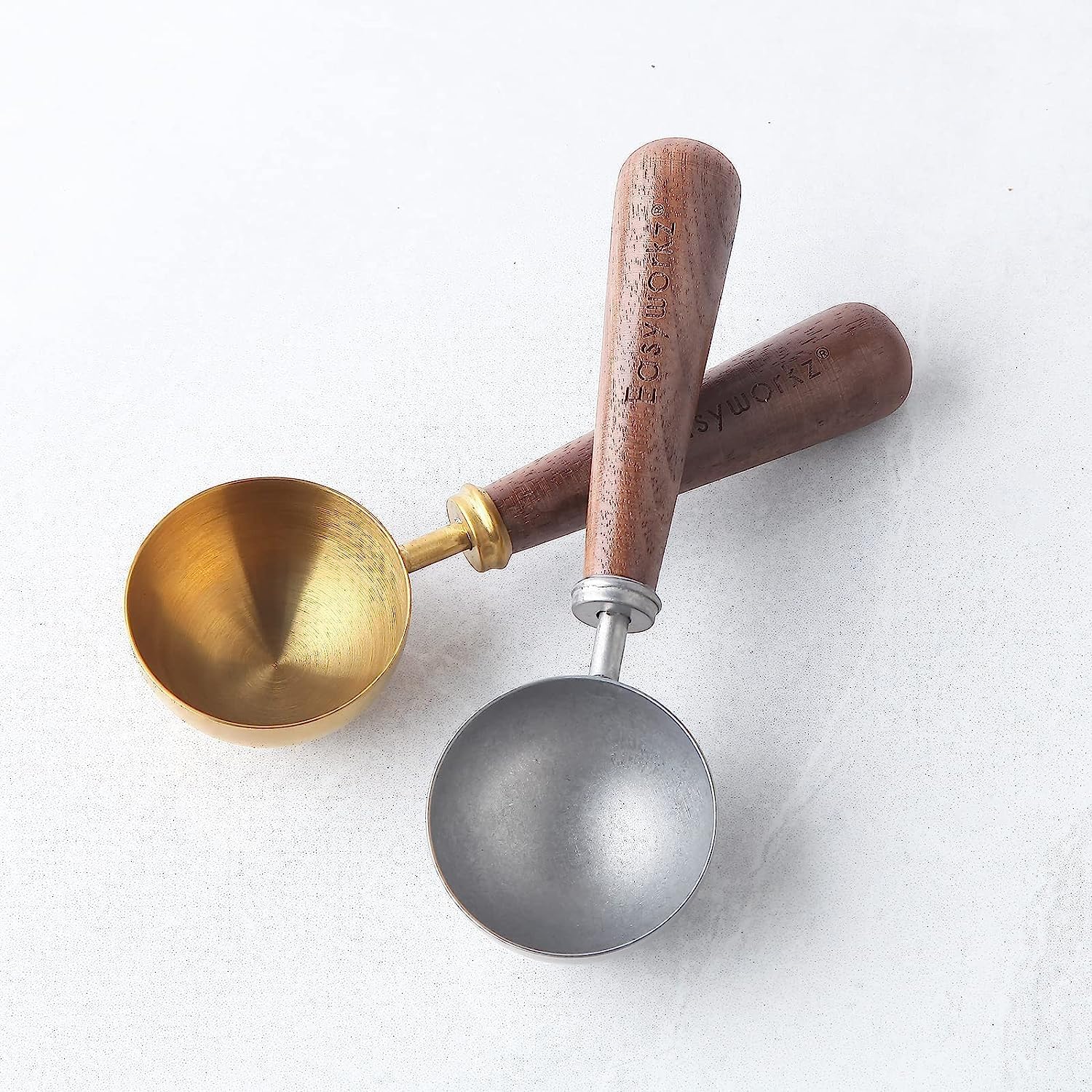 Easyworkz Retro Coffee Measuring Spoon – 10g Stainless Steel Scoop with Black Walnut Handle, Vintage Finish