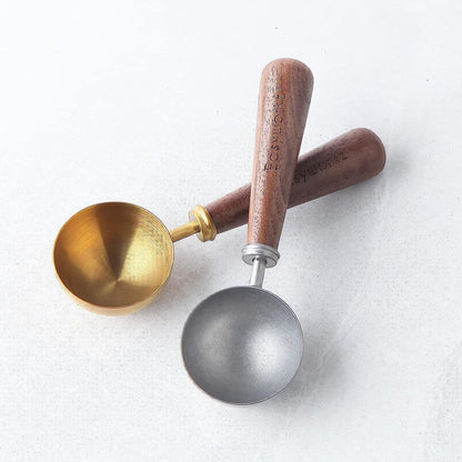 Easyworkz Retro Coffee Measuring Spoon – 10g Stainless Steel Scoop with Black Walnut Handle, Vintage Finish