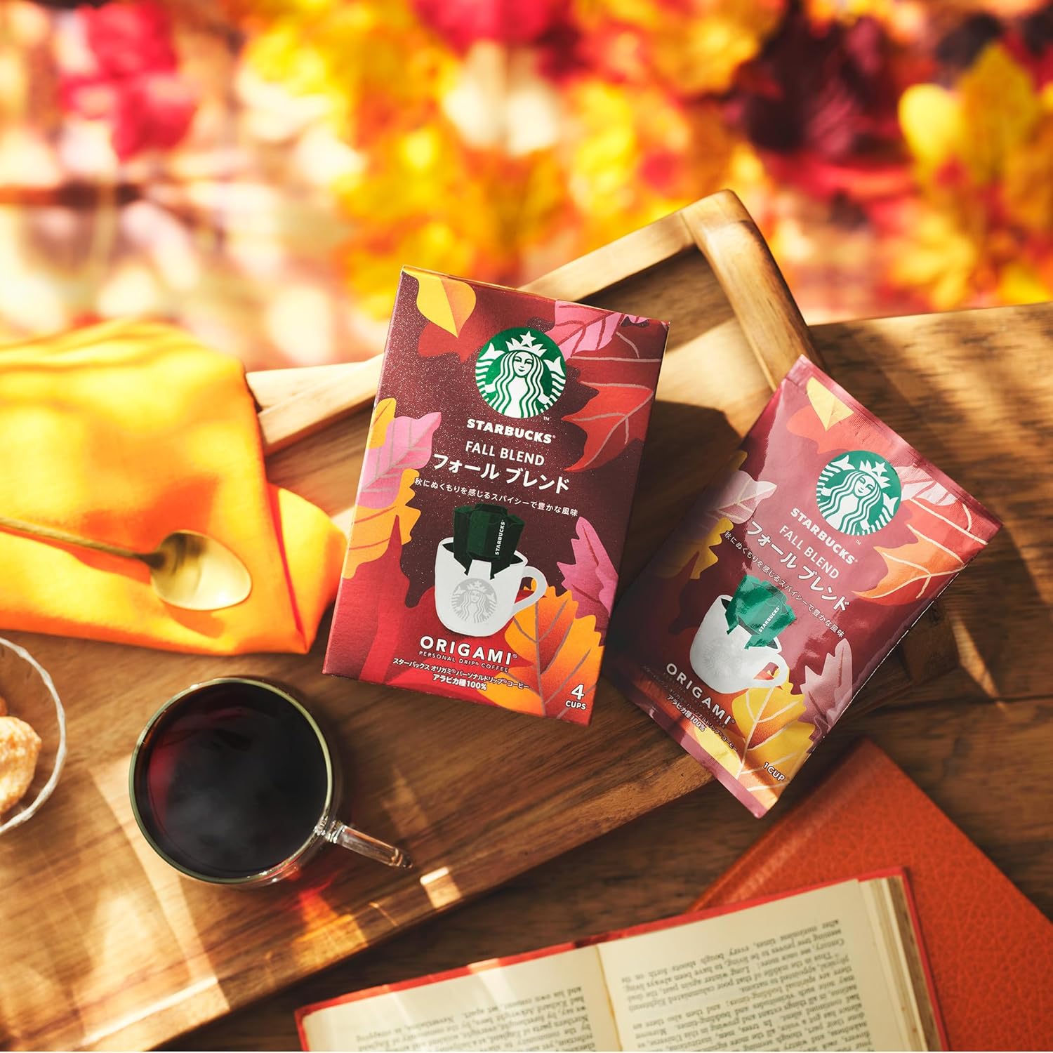 Starbucks Origami Personal Drip Coffee Fall Blend 4 Bags Inside | Regular (Drip) | Made in Japan | Japanese Coffee