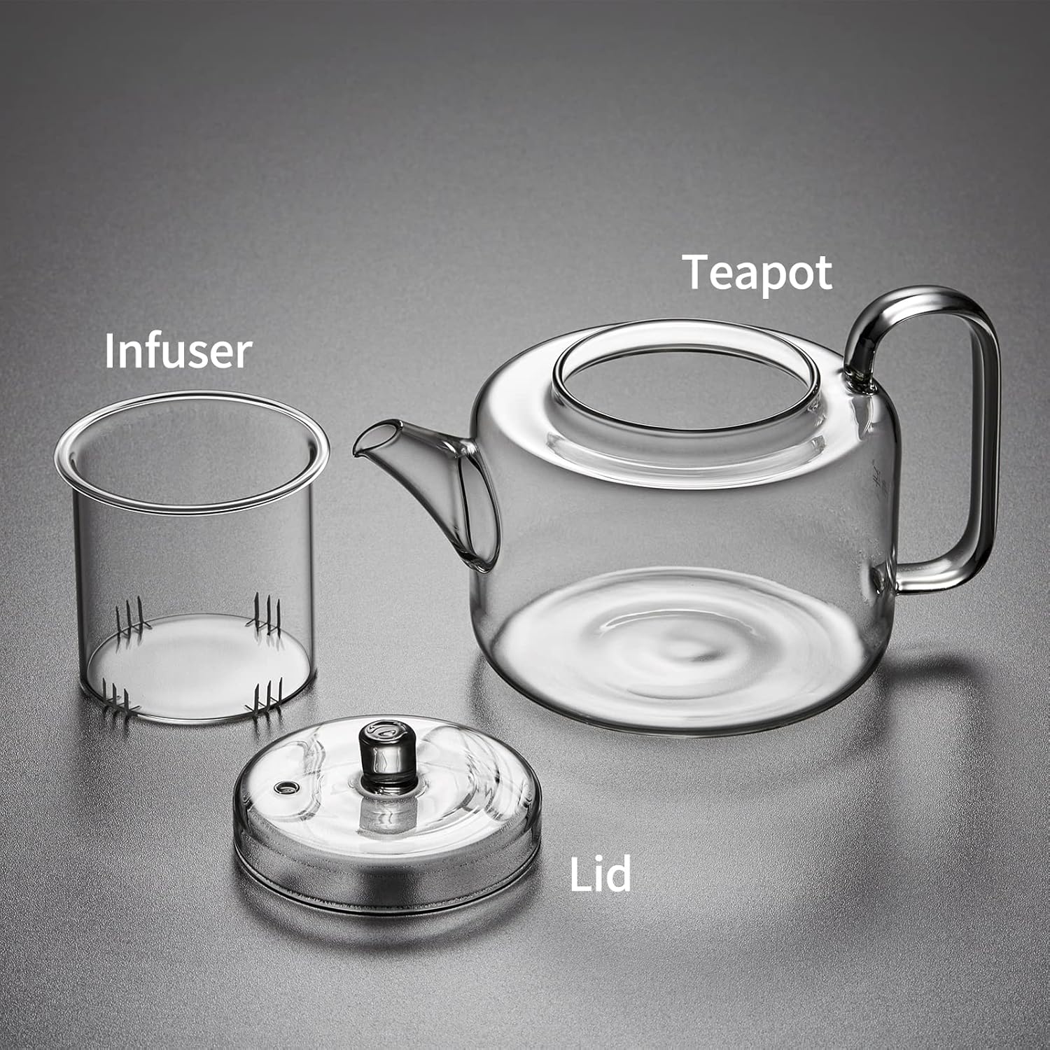 1050ml Glass Teapot Set with 4 Cups – Borosilicate Tea Maker with Removable Infuser, Stove Safe