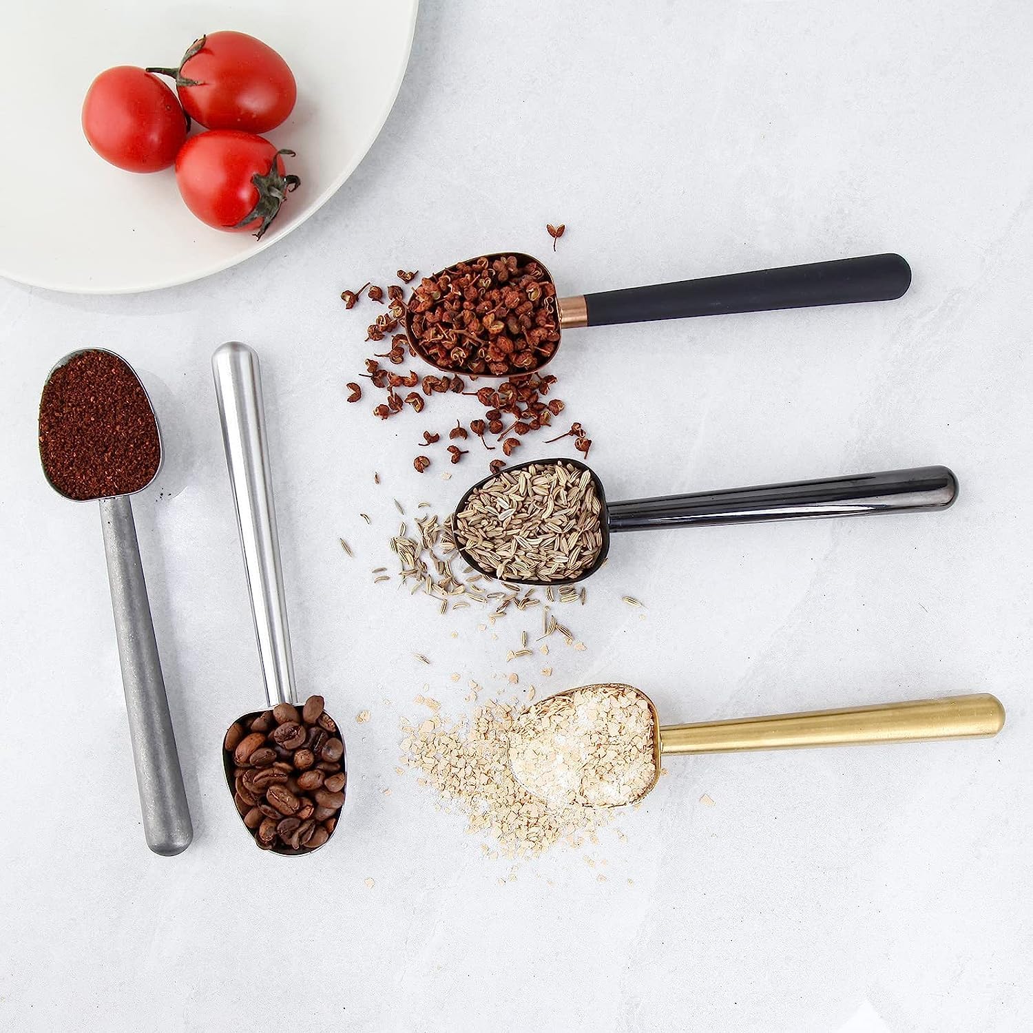 Easyworkz Stainless Steel Coffee Scoop – Long Handle 7g Measuring Spoon, Brushed Silver