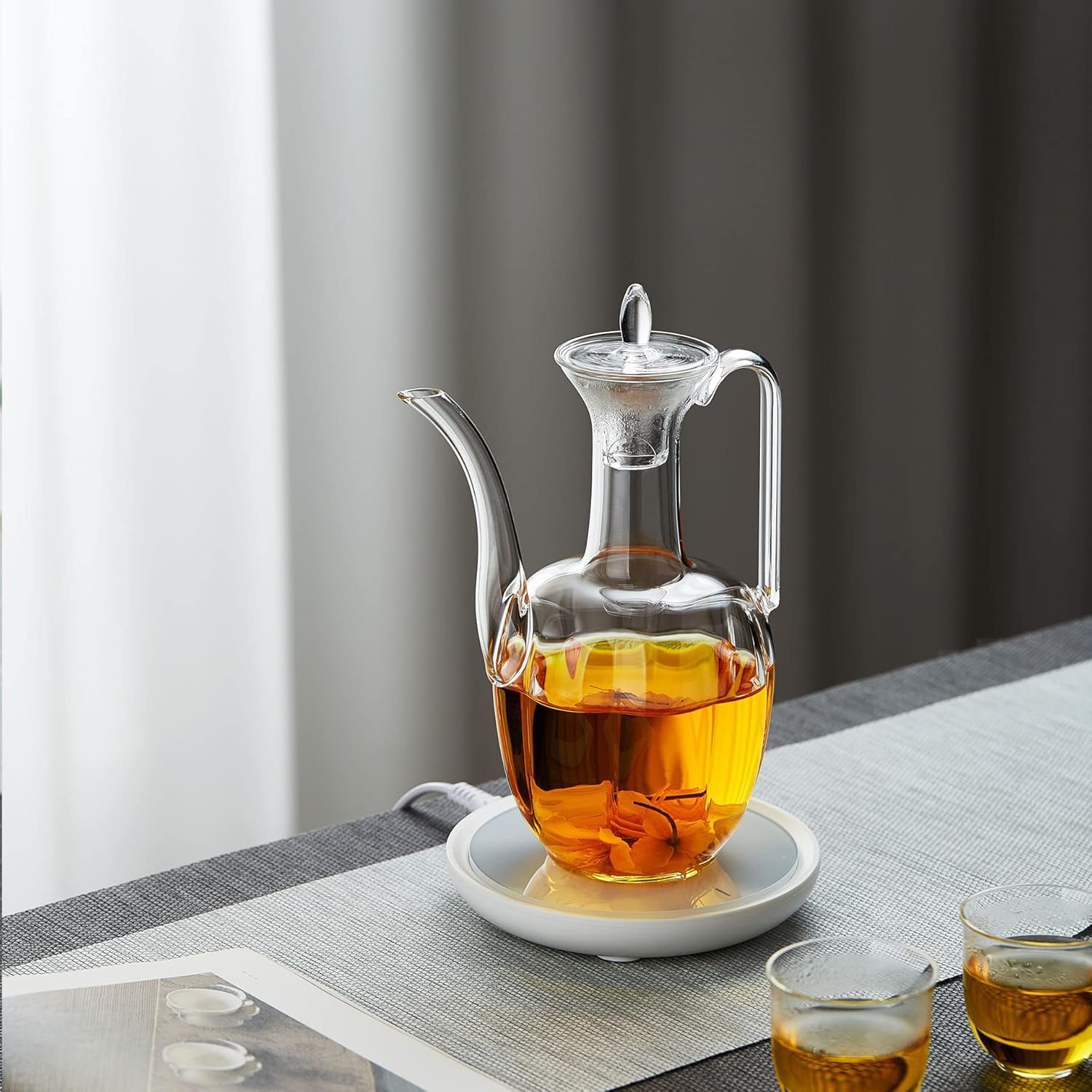 Song Song Heat-Resistant Glass Teapot 560ml – Direct Fire Safe Glass Pot with Lid &amp; Handle