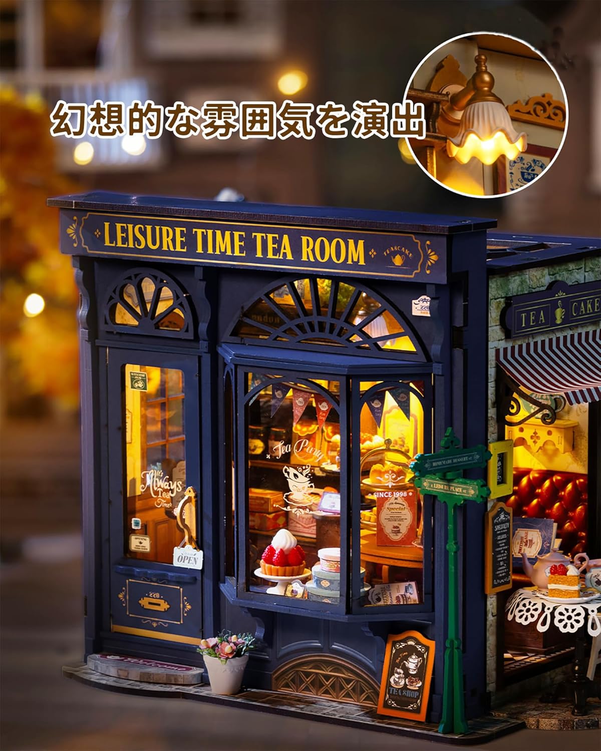 ROBOTIME DG171 DIY Miniature Dollhouse Kit with LED Light – Handmade Mini House Model, Figurines &amp; Accessories for Kids and Adults
