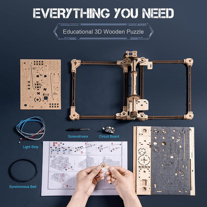 ROKR Electric Marble Run 3D Wooden Puzzle Set | DIY Mechanical Model Kit with Connectors