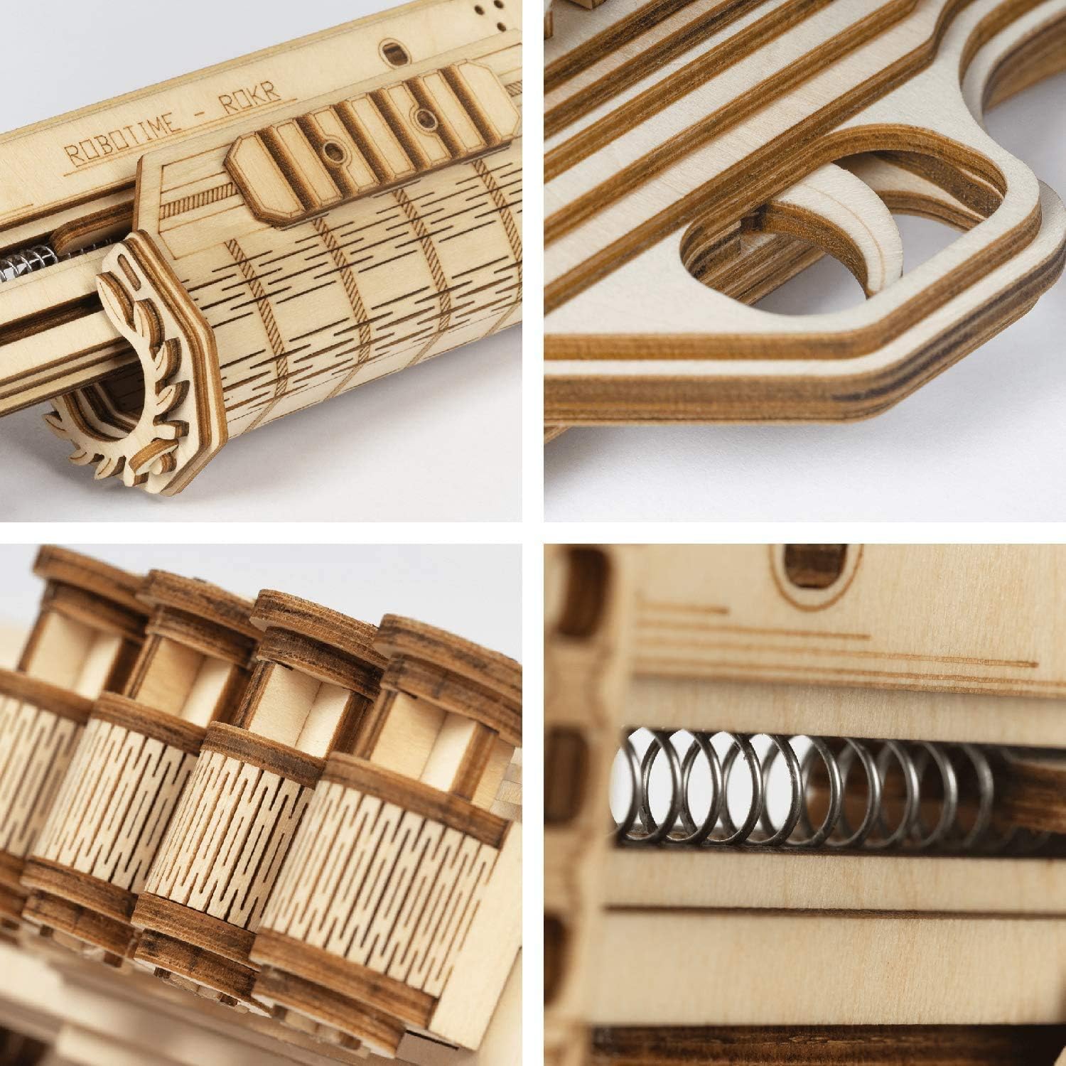 ROKR Terminator M870 3D Wooden Puzzle Gun | DIY Rubber Band Toy Model Kit