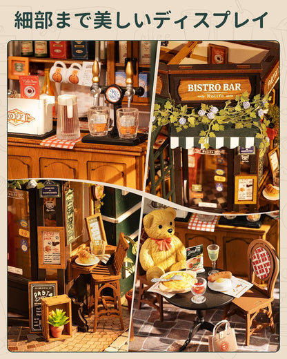 ROBOTIME DIY Miniature House Dollhouse Kit – Handmade Wooden Puzzle Model with Interior Décor for Kids &amp; Adults