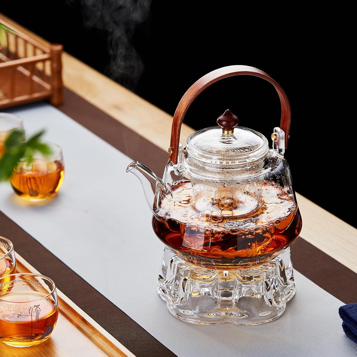 Pocarati Star Clear Glass Teapot Warmer – Heat-Resistant Candle Tea Warmer