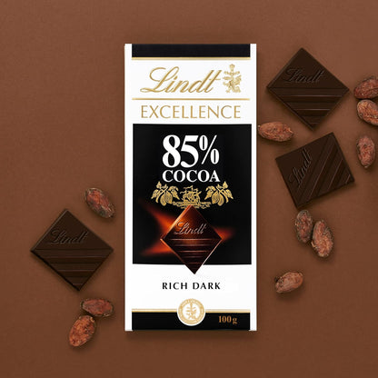 Lindt &amp; Sprüngli Lindt Excellence 85% Cacao Dark Chocolate Bar – 100g