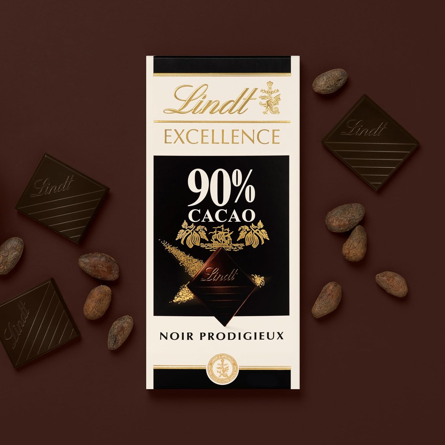 Lindt &amp; Sprüngli Lindt Excellence 90% Cocoa Dark Chocolate Bar – 100 g