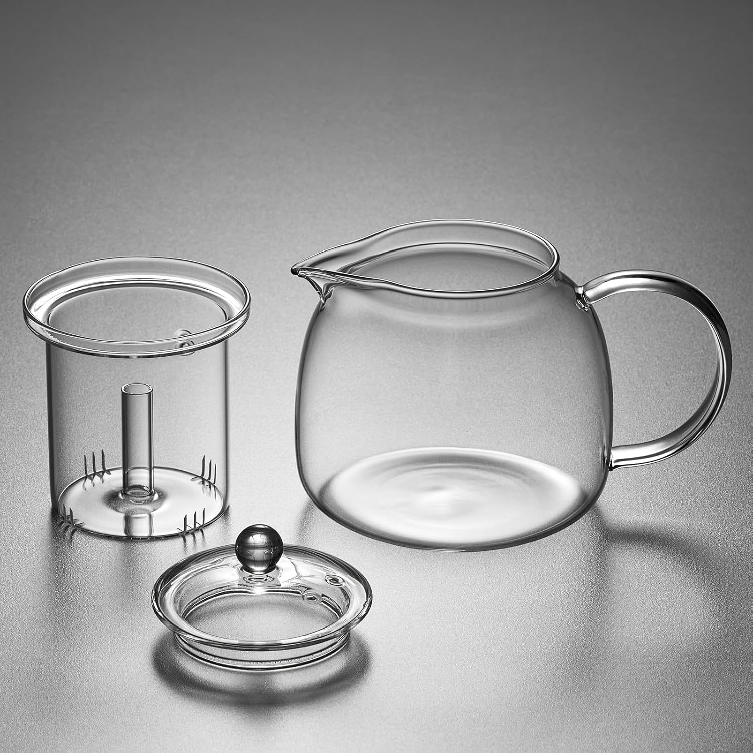 Pocarati Heat-Resistant Glass Teapot 1350ml – Microwave &amp; Direct Flame Safe with Strainer