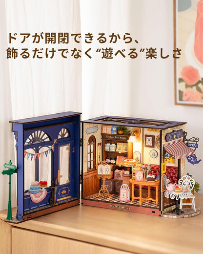 ROBOTIME DG171 DIY Miniature Dollhouse Kit with LED Light – Handmade Mini House Model, Figurines &amp; Accessories for Kids and Adults