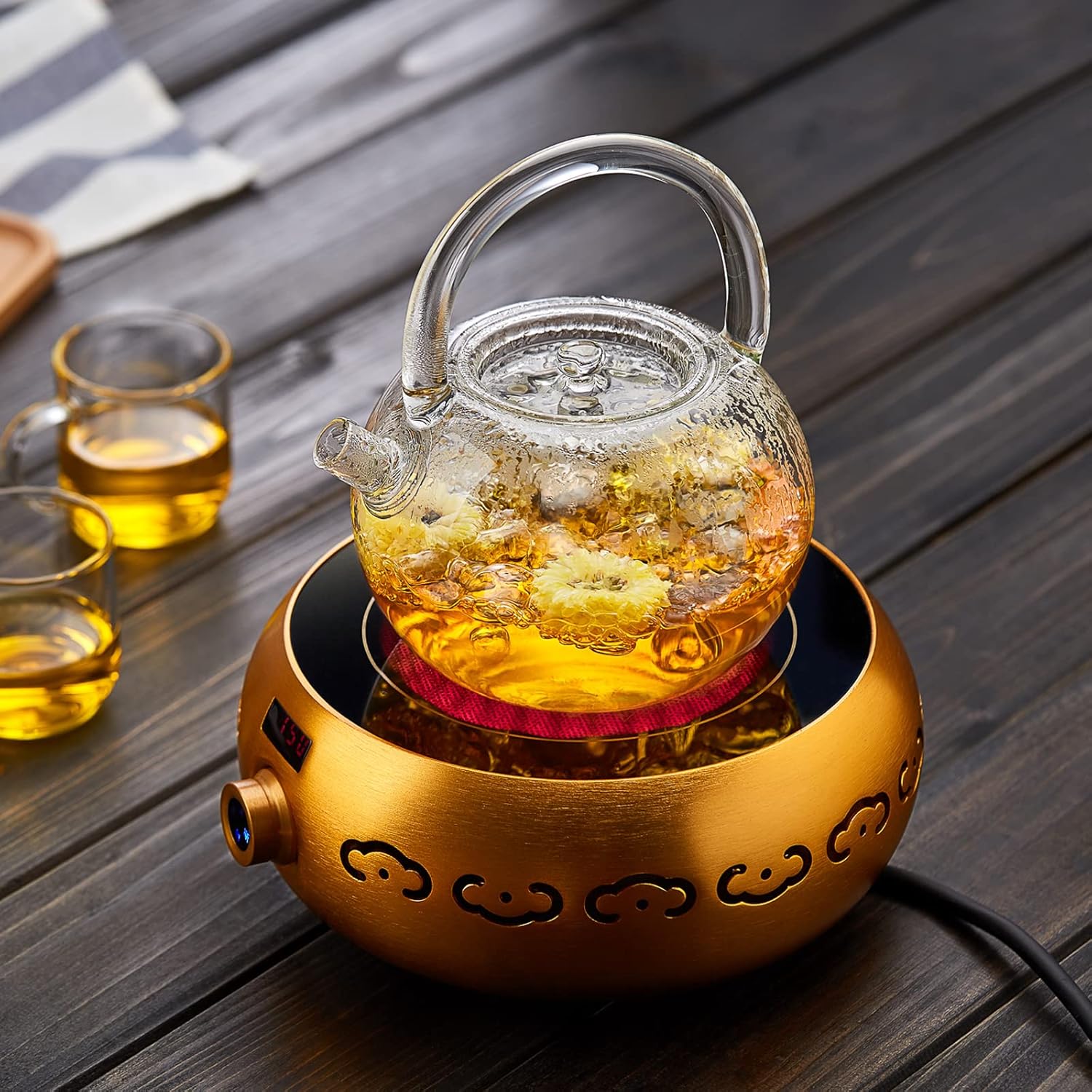 Pokaloti Transparent Glass Teapot 850ml – Heat-Resistant Direct Fire Safe Round Tea Pot