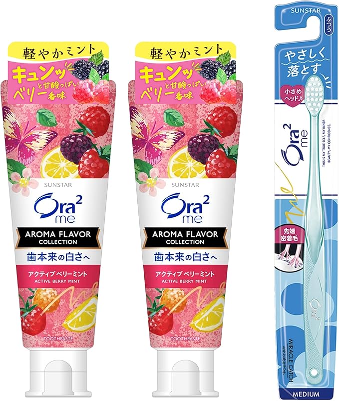 Ora2 Me (Quasi-drug) Aroma Flavor, Stain Clear, Toothpaste, Active Berry Mint, Whitening, Whitening, Toothpaste, Toothpaste, Colored Stains, Bad Breath Care, 4.6 oz (130 g) x 2