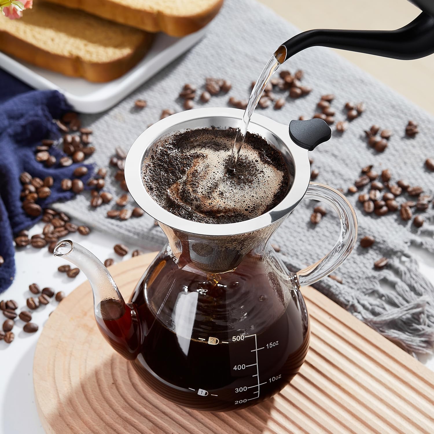 Pocarati Double Mesh Coffee Dripper – Reusable Stainless Steel Paperless Filter