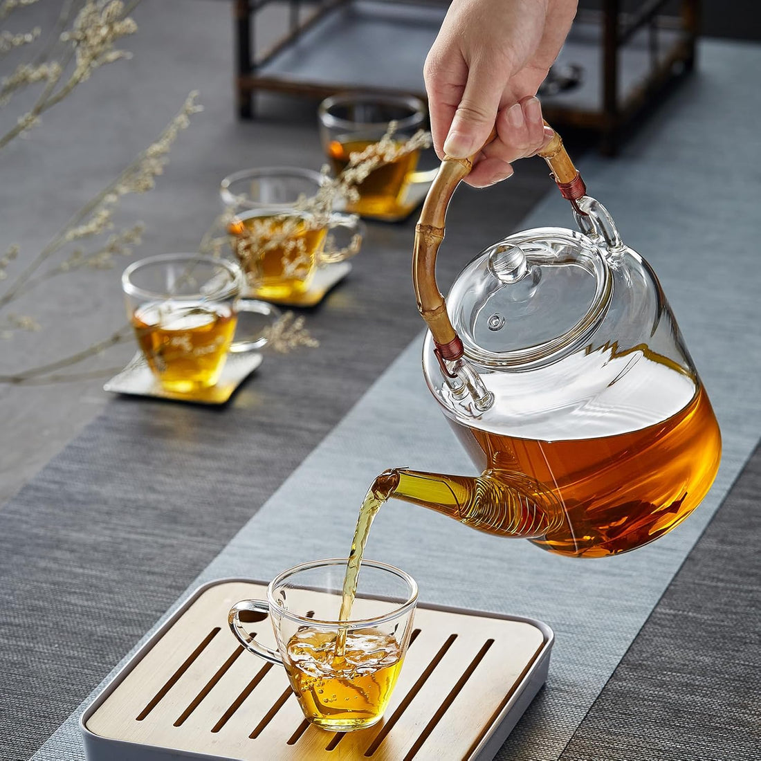 Pocaroty Heat-Resistant Glass Teapot – Bamboo Handle Replacement Parts