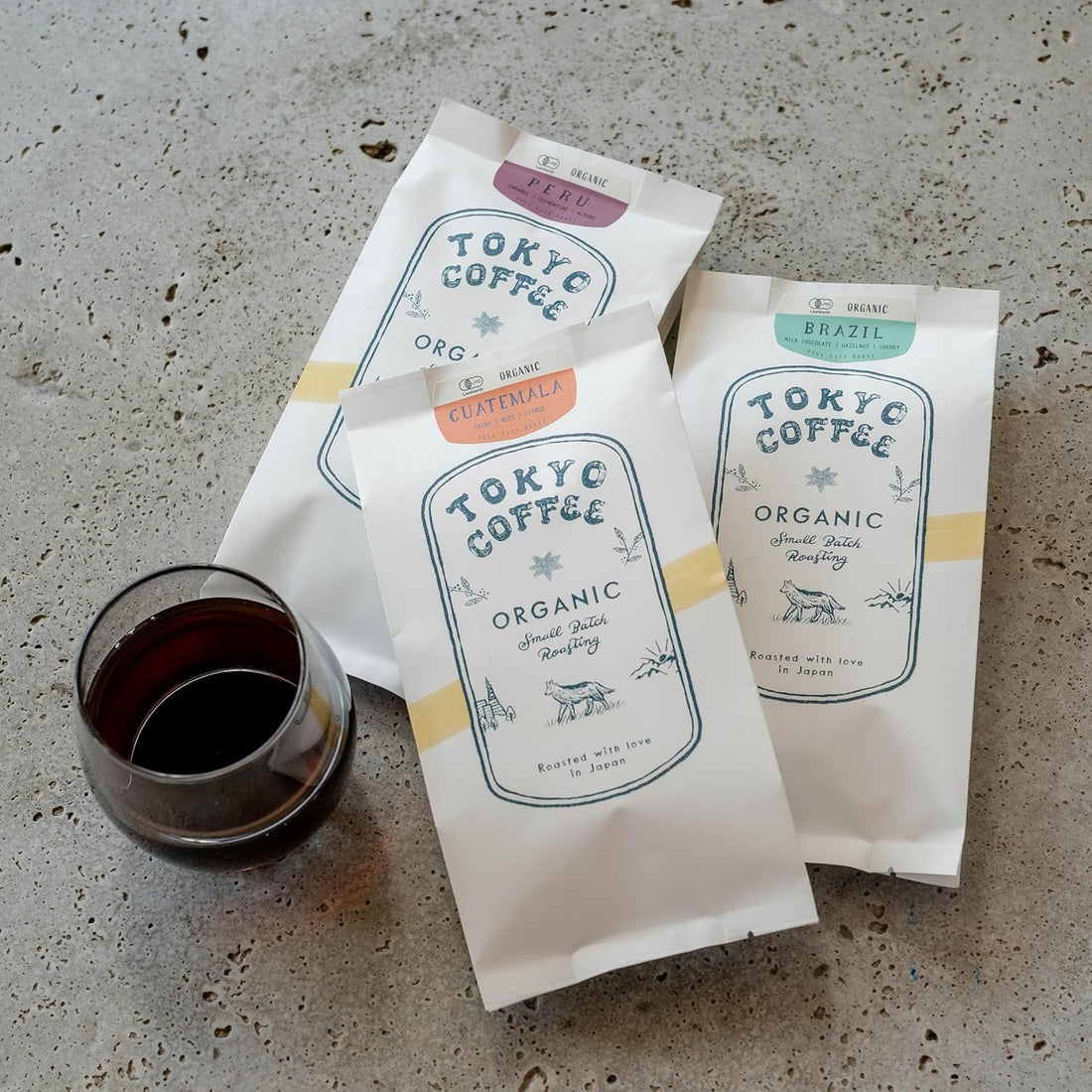TOKYO COFFEE Organic Single Origin Coffee Comparison Set – JAS Certified (3 × 100 g)