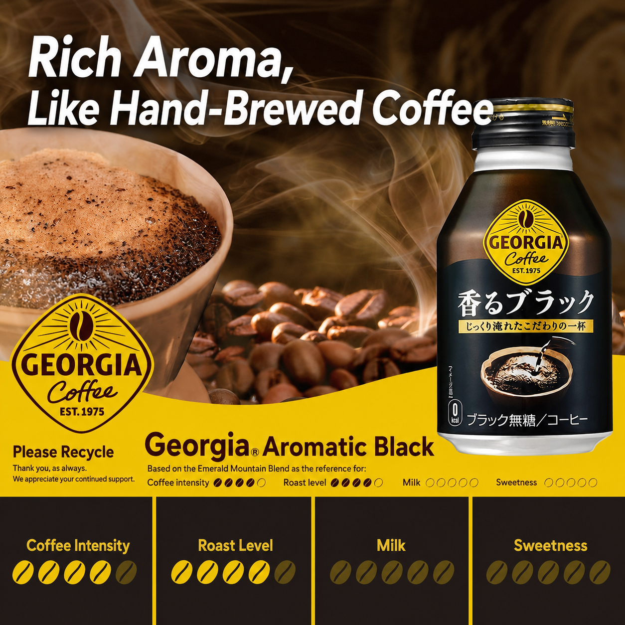 Georgia Kaoru Black Coffee 260ml – Japanese Bottled Black Coffee