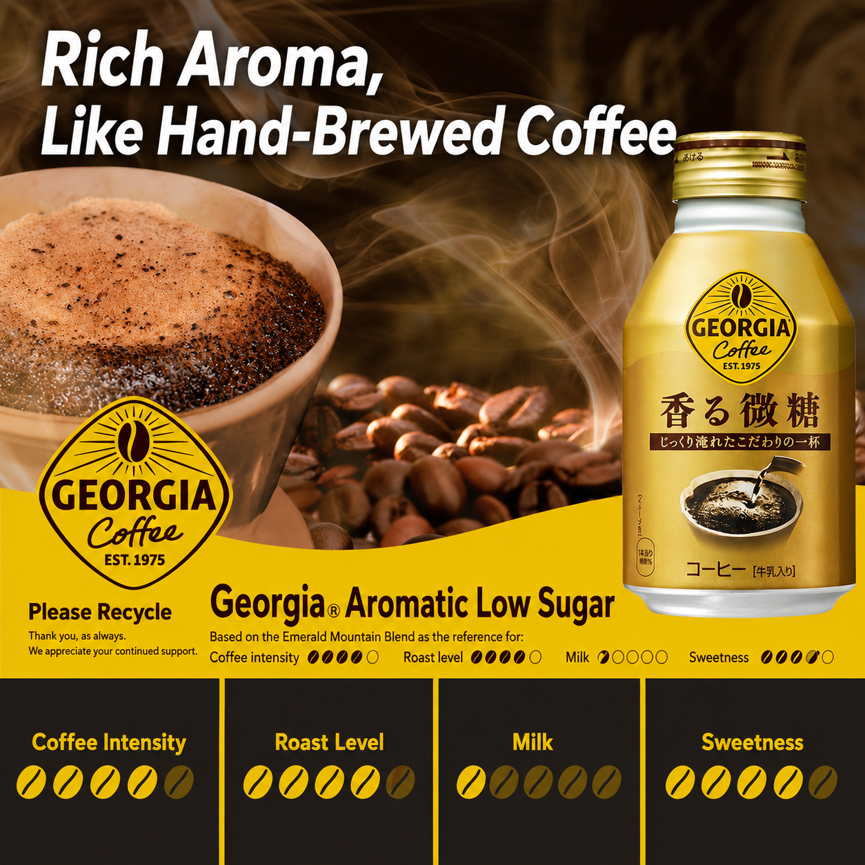 Georgia Kaoru Low Sugar Coffee 260ml